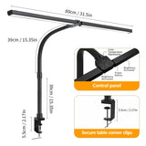 Lampe de bureau LED avec pince – 24W ultra lumineuse