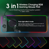 Tapis de souris RGB XXL avec chargeur sans fil