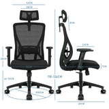 Chaise de bureau ergonomique – Dossier réglable, accoudoirs, 150 kg