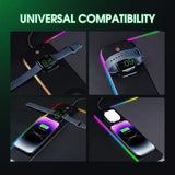 Tapis de souris RGB XXL avec chargeur sans fil