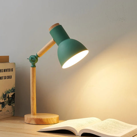 Lampe de table nordique en bois – LED orientable