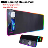 Tapis de souris RGB XXL avec chargeur sans fil