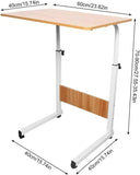 Table d’appoint mobile avec roulettes – Hauteur réglable 70-90 cm