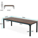 Bureau double 2 personnes – 200 cm – Bois rustique